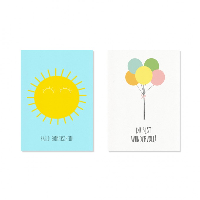 Edith schmuckes Papier "Happy - Postkarte Set" mit 2 Postkarten Edith schmuckes Papier "Happy - Postkarte Set" mit 2 Postkarten