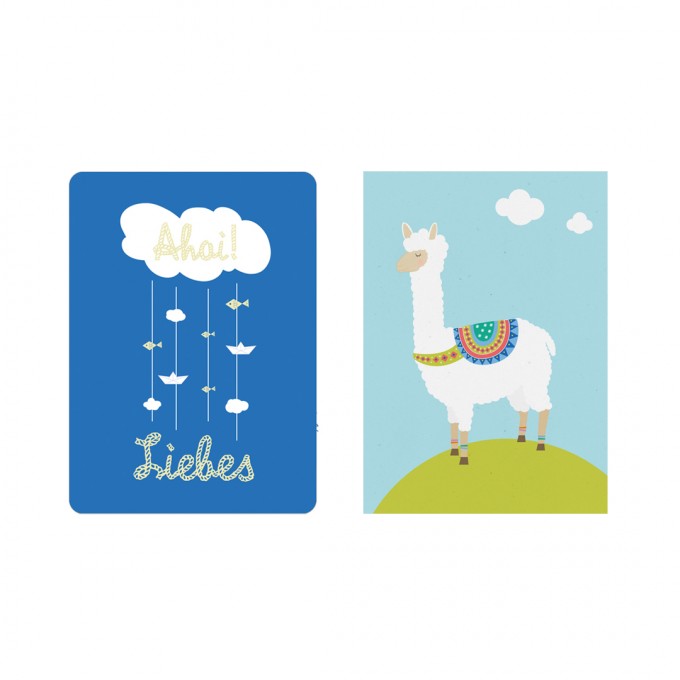 Edith schmuckes Papier "Zur Geburt - Postkarte Set" mit 2 Postkarten Edith schmuckes Papier "Zur Geburt - Postkarte Set" mit 2 Postkarten