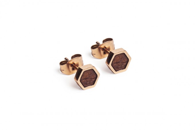 BeWooden Ohrringe - Ohrstecker mit Holzdetail - Rea Earrings Hexagon BeWooden Ohrringe - Ohrstecker mit Holzdetail - Rea Earrings Hexagon
