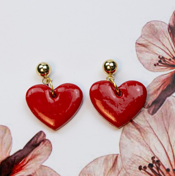 nathys_illustration Ohrringe "Rosenherz" 1,5 cm Unikat