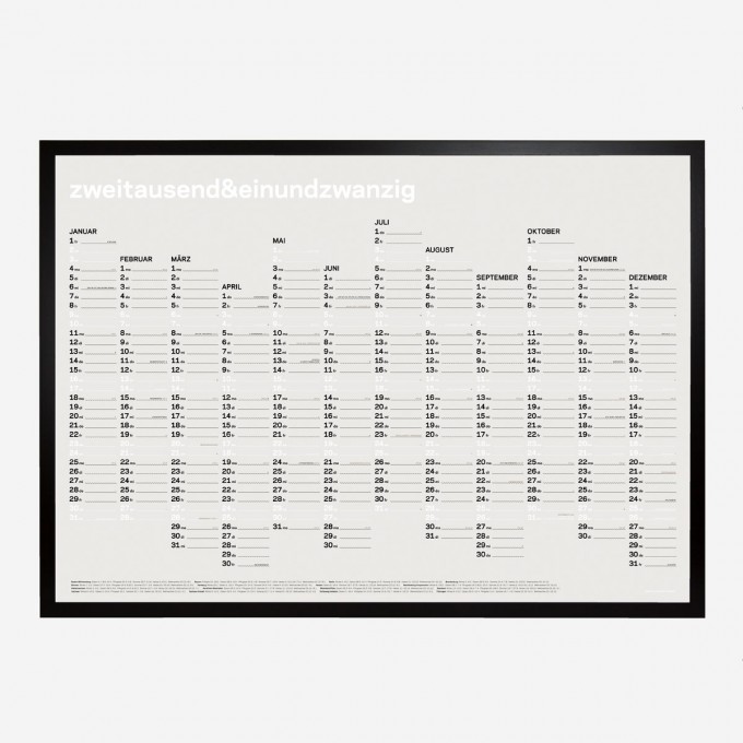 zweitausend&einundzwanzig - Wandkalender 2021 - Weiss Schwarz Gold zweitausend&einundzwanzig - Wandkalender 2021 - Weiss Schwarz Gold