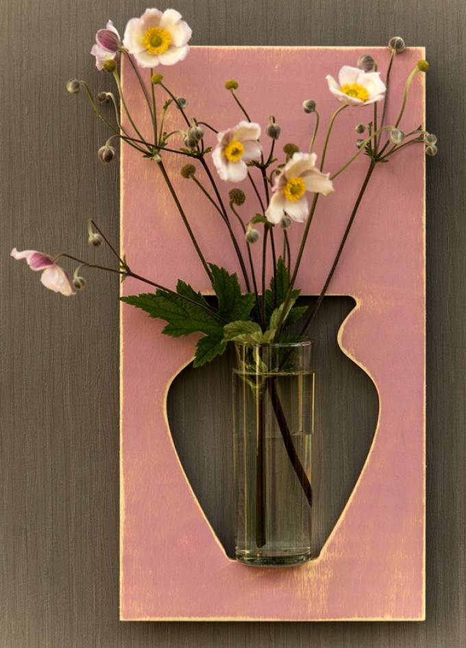 Wandvase flortrait vintage altrosa Wandvase flortrait vintage altrosa