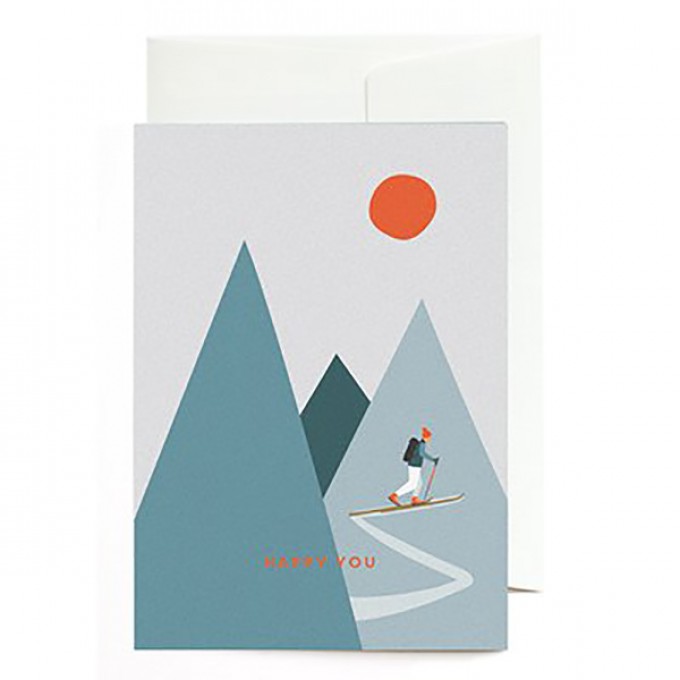 "Happy You - Skitour" Klappkarte von Roadtyping "Happy You - Skitour" Klappkarte von Roadtyping