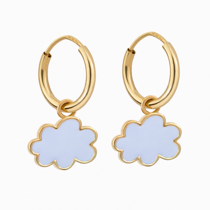 Wolken Creolen Ohrringe aus Gold Vermeil | Paeoni Colors