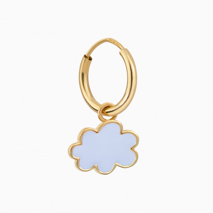 Kreole mit Wolke | Ohrring aus Gold Vermeil | Paeoni Colors