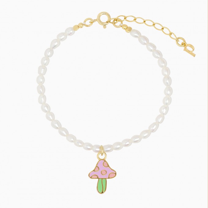 Süßwasserperlen-Armband mit Pilz aus Gold Vermeil | Paeoni Colors Süßwasserperlen-Armband mit Pilz aus Gold Vermeil | Paeoni Colors
