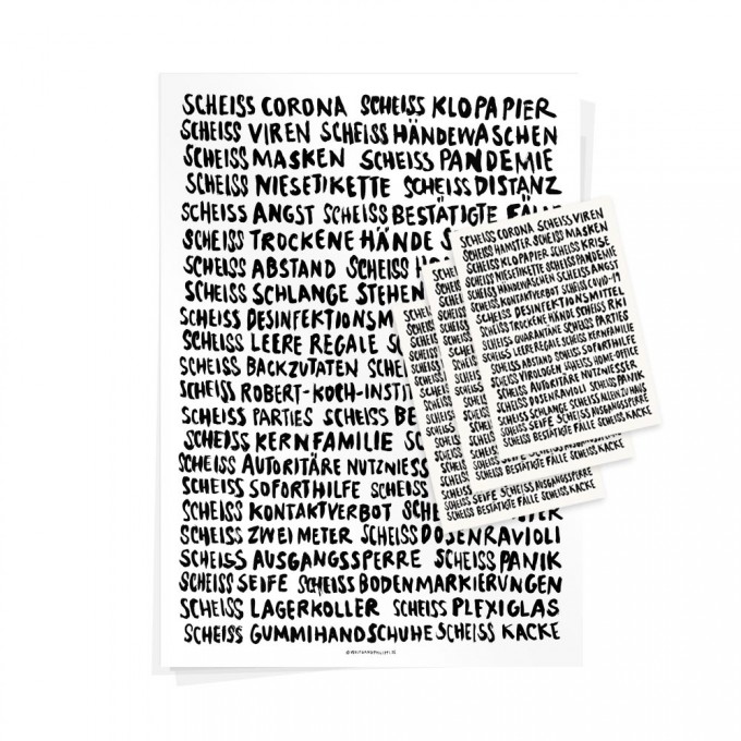Wolfgang Philippi SCHEISS CORONA PAKET (1 Plakat und 3 Karten) Wolfgang Philippi SCHEISS CORONA PAKET (1 Plakat und 3 Karten)