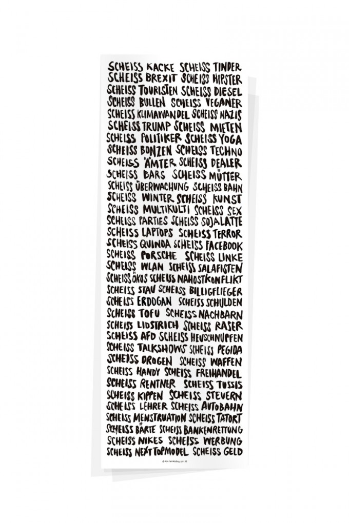 Wolfgang Philippi SCHEISS PLAKAT 21x60 cm Wolfgang Philippi SCHEISS PLAKAT 21x60 cm