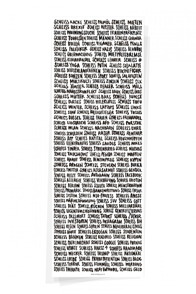 Wolfgang Philippi RIESEN SCHEISS PLAKAT 30x84 cm Wolfgang Philippi RIESEN SCHEISS PLAKAT 30x84 cm