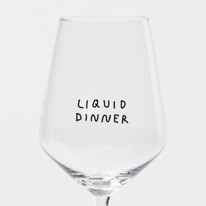 "Liquid Dinner" Weinglas by Johanna Schwarzer × selekkt