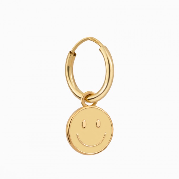 Smiley Single Hoop | Ohrring aus Gold Vermeil | Paeoni Colors