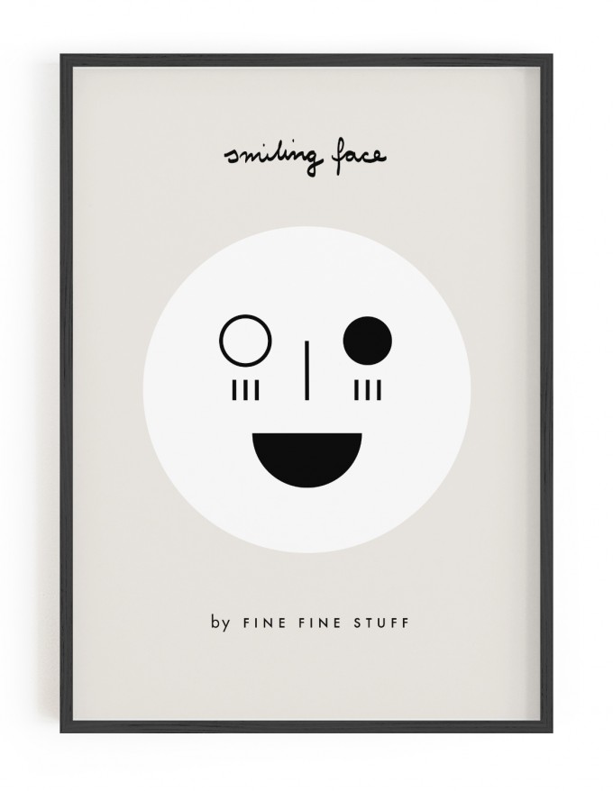 FINE FINE STUFF - Poster - Smiling Face - black - 30x40 FINE FINE STUFF - Poster - Smiling Face - black - 30x40