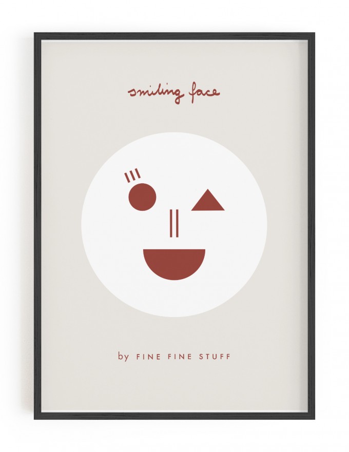 FINE FINE STUFF - Poster - Smiling Face - Terracotta - 30x40 FINE FINE STUFF - Poster - Smiling Face - Terracotta - 30x40