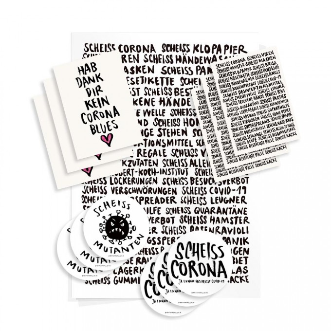 Wolfgang Philippi CORONA SOFORTHILFE Paket (1 Plakat, 6 Karten, 6 Aufkleber) Wolfgang Philippi CORONA SOFORTHILFE Paket (1 Plakat, 6 Karten, 6 Aufkleber)