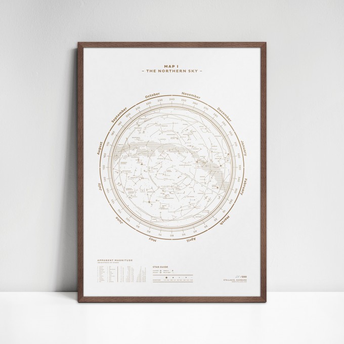 stellavie Map I – The Northern Sky (Gold/White), Siebdruck stellavie Map I – The Northern Sky (Gold/White), Siebdruck