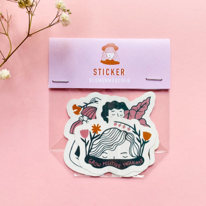 Notietzblock Matte Holo Blumenmädchen Sticker - 3 Stück im Set Notietzblock Matte Holo Blumenmädchen Sticker - 3 Stück im Set