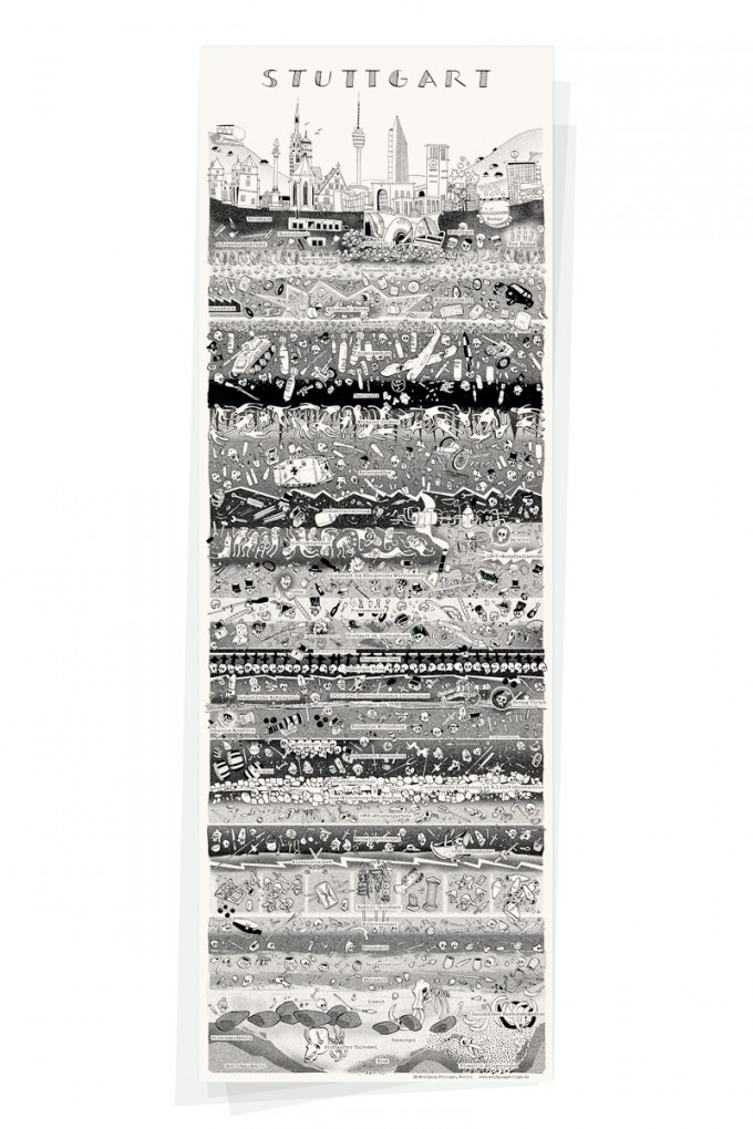 Wolfgang Philippi STUTTGART PLAKAT 30x88 cm Wolfgang Philippi STUTTGART PLAKAT 30x88 cm