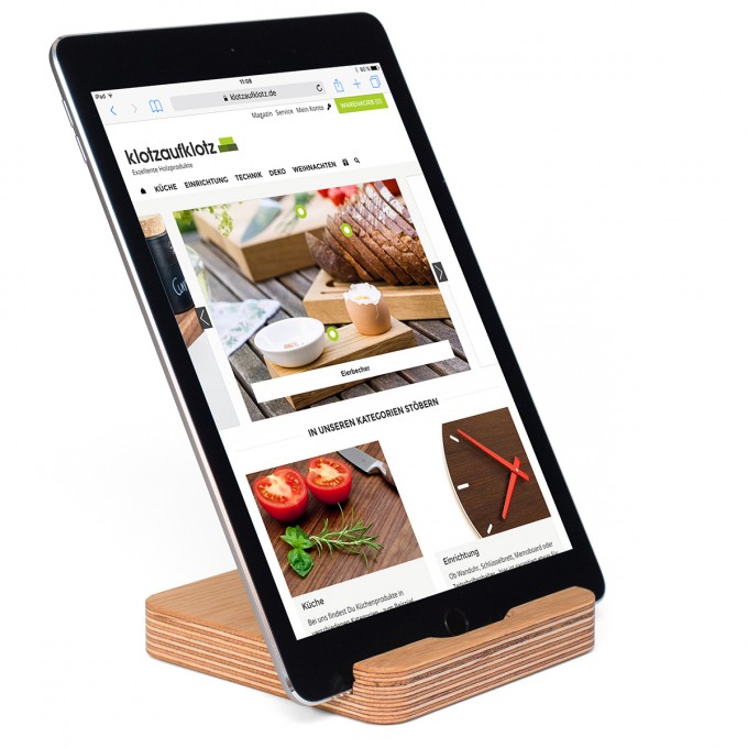 klotzaufklotz Tablet-Ständer Multiplex Eiche klotzaufklotz Tablet-Ständer Multiplex Eiche