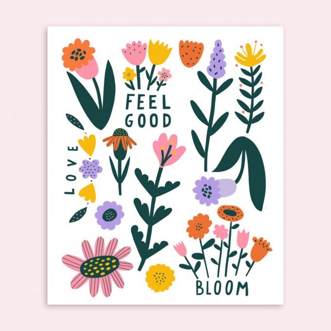 Notietzblock Temporäre Tattoos Blumen Set - bunt Notietzblock Temporäre Tattoos Blumen Set - bunt