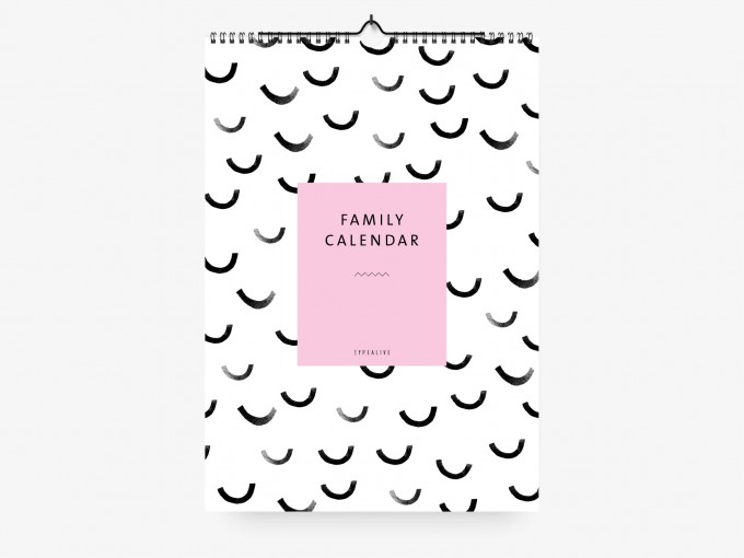 typealive / Familienkalender DIN A3 / Black & White