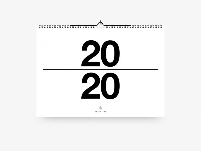 typealive / Wandkalender DIN A3 / Typo Black & White 2020 typealive / Wandkalender DIN A3 / Typo Black & White 2020