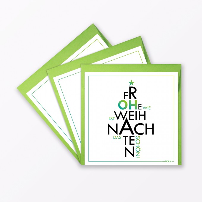 TYPOP 6-teiliges Set Design WEIHNACHTSKARTEN quadratisch inkl. Umschlag - 3x Karte + 3x Umschlag TYPOP 6-teiliges Set Design WEIHNACHTSKARTEN quadratisch inkl. Umschlag - 3x Karte + 3x Umschlag