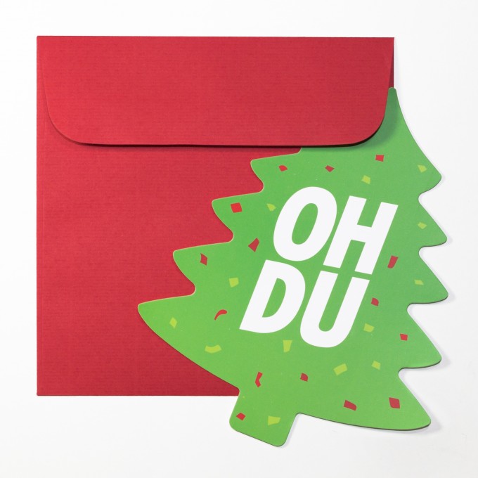 TYPOP Weihnachtskarte "Oh Du" in Tannenbaumform inkl. Umschlag TYPOP Weihnachtskarte "Oh Du" in Tannenbaumform inkl. Umschlag
