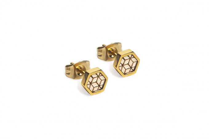 BeWooden Ohrringe - Ohrstecker mit Holzdetail - Virie Earrings Hexagon BeWooden Ohrringe - Ohrstecker mit Holzdetail - Virie Earrings Hexagon