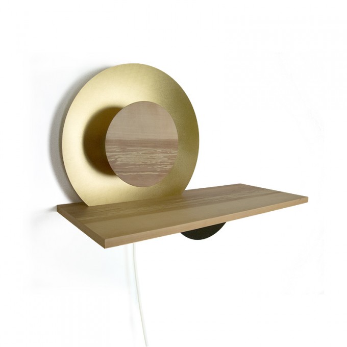 MAXLUZI - Wandlampe 'Sol y Luna' Messing trifft Apfelbaumholz MAXLUZI - Wandlampe 'Sol y Luna' Messing trifft Apfelbaumholz