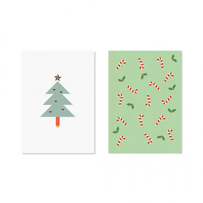 Edith schmuckes Papier "Oh Tannenbaum - Postkarten Set" 2 Postkarten Edith schmuckes Papier "Oh Tannenbaum - Postkarten Set" 2 Postkarten