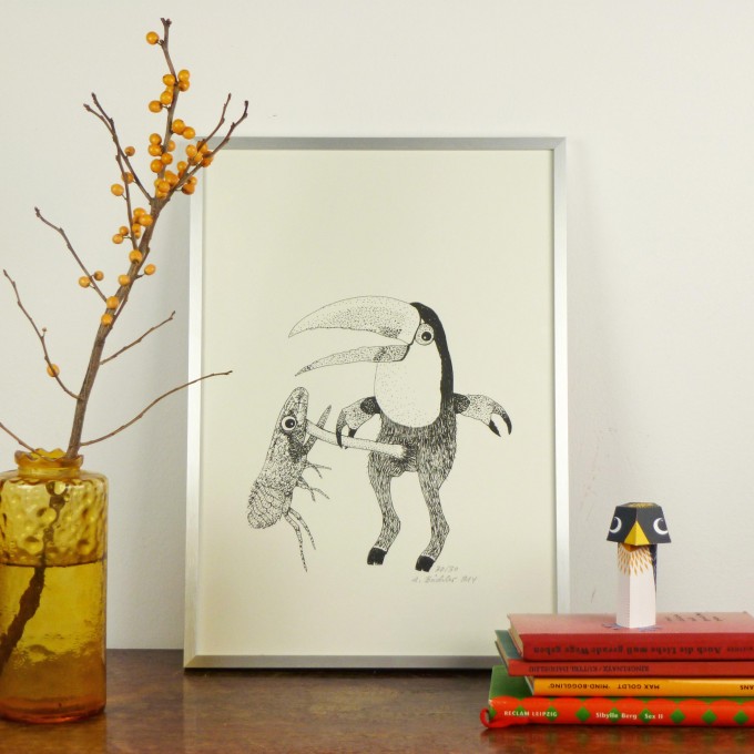 Anka Büchler Das Liebesspiel der Wolpertinger limitierte Risodruckserie, Motiv 4 Anka Büchler Das Liebesspiel der Wolpertinger limitierte Risodruckserie, Motiv 4