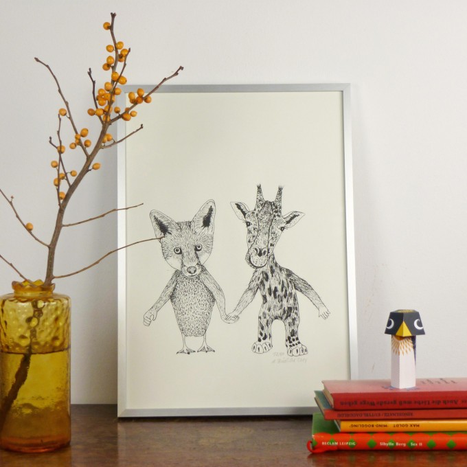 Anka Büchler Das Liebesspiel der Wolpertinger limitierte Risodruckserie, Motiv 1 Anka Büchler Das Liebesspiel der Wolpertinger limitierte Risodruckserie, Motiv 1