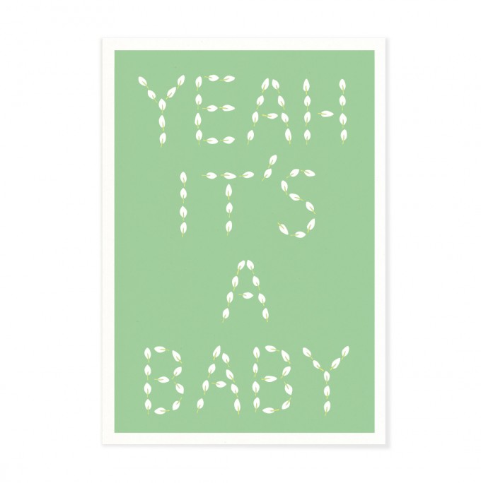 Edith schmuckes Papier "Yeah it's a baby" Postkarte Edith schmuckes Papier "Yeah it's a baby" Postkarte