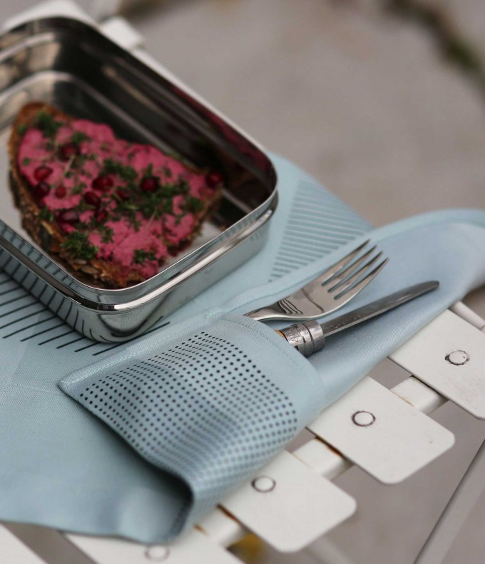 ZURÜCK Picknick Serviette bedruckt mint ZURÜCK Picknick Serviette bedruckt mint
