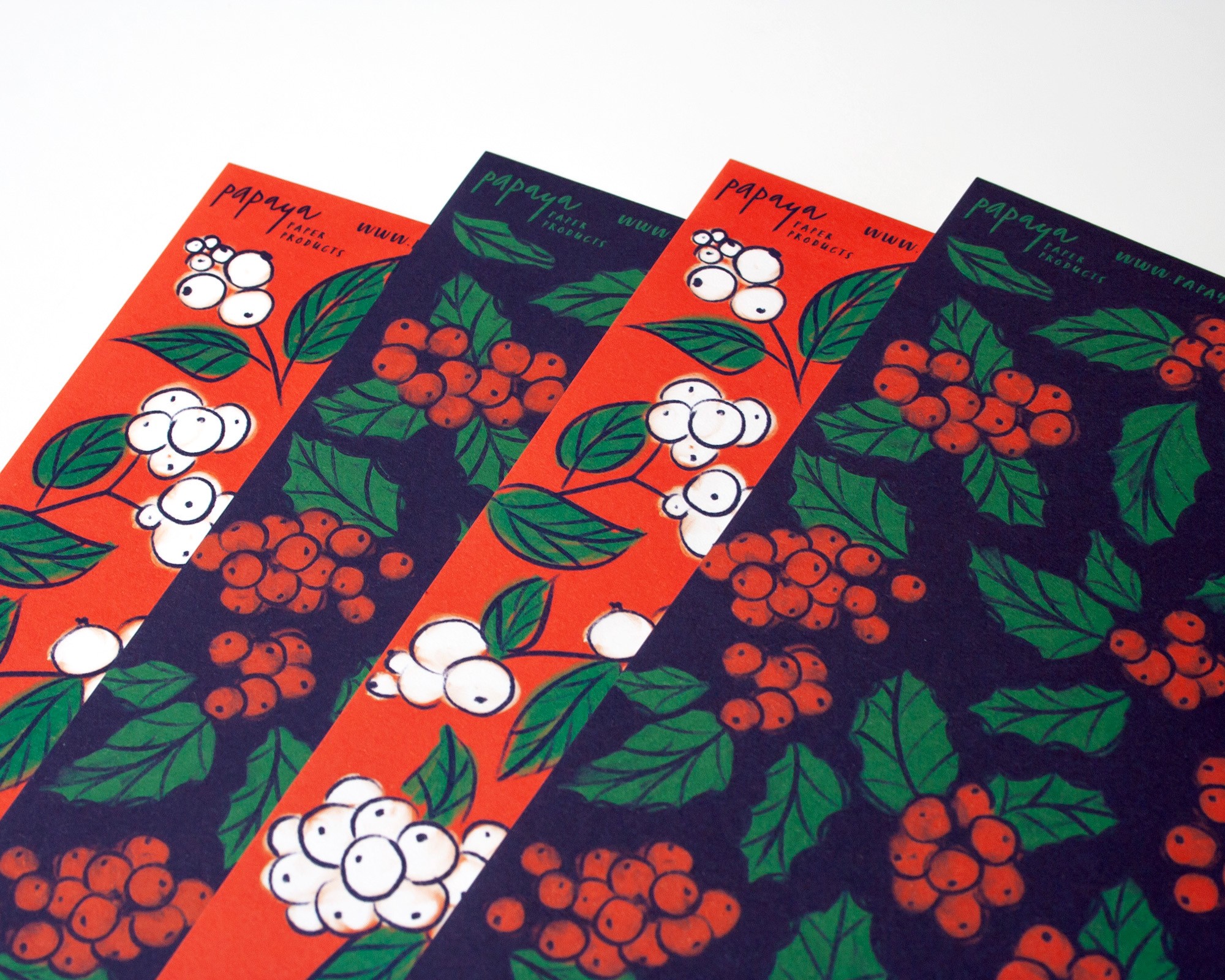 4er Set Geschenkpapier Beeren // Papaya paper products