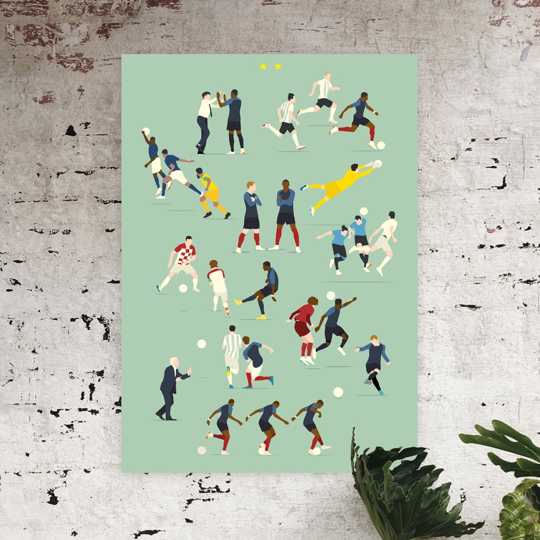 "Champions du Monde" FußballPoster von HANDS OF GOD FOOTBALL
