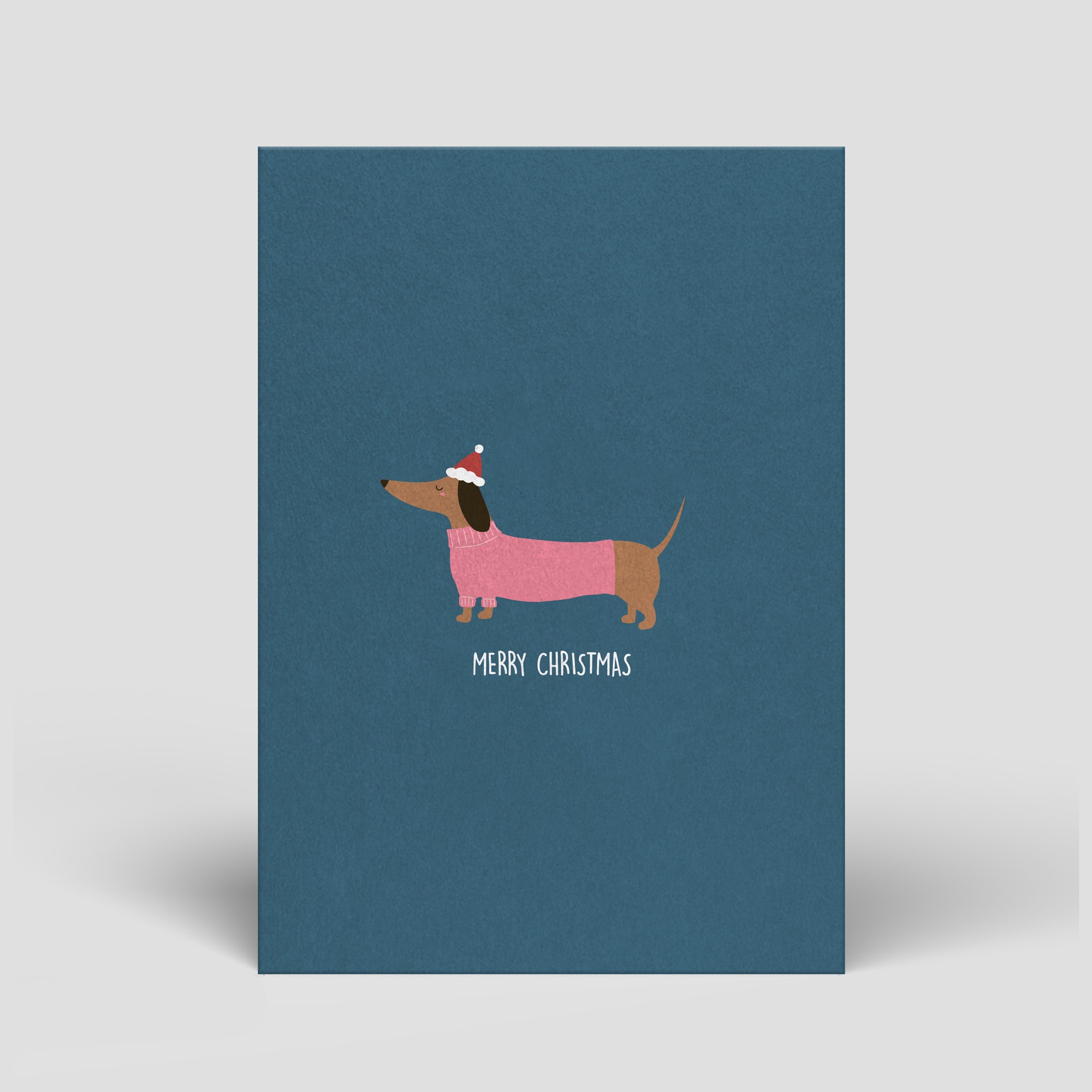 Weihnachtskarte Both Of You – Dackel Im Schnee, 156x156 Mm, Mit Spruch