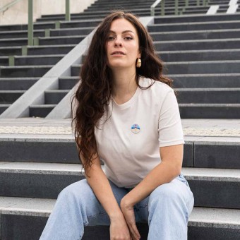 Stadtliebe® | Nordsee T-Shirt mit gesticktem „Leuchtturm“ Off-white 100% Bio-Baumwolle

