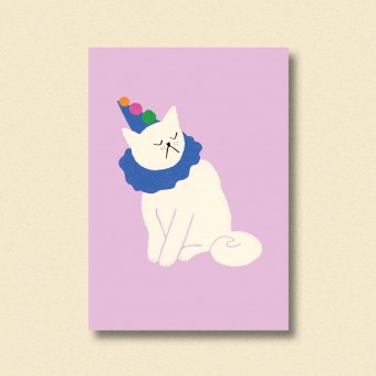 Postkarte Partymietze ✿ Jenne Grassmann