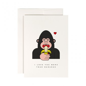 redfries gorilla – Klappkarte DIN A6 mit Umschlag, 3 Stück, Liebe