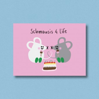Postkarte Schmausis 4 life ✿ Jenne Grassmann
