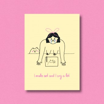 Postkarte I make art and I cry a lot ✿ Jenne Grassmann