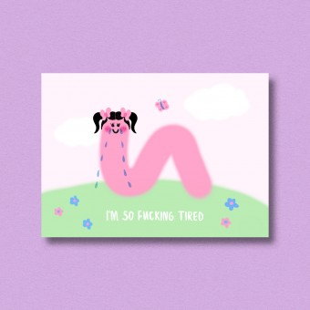 Postkarte I'm so tired ✿ Jenne Grassmann