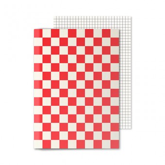 redfries checkered red – 2 Stück Notizhefte DIN A5