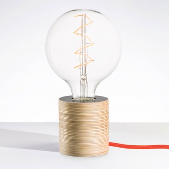 Lichtliebe Tischleuchte "Fafoo" in steingrau und dunkelorange inkl. Edison Spiral LED im Retro Design mit nur 1,8 Watt