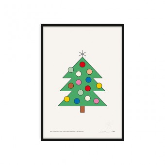 redfries decorated tree white a3 – Kunstdruck DIN A3