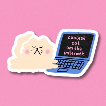 Sticker coolest cat on the internet ✿ Jenne Grassmann