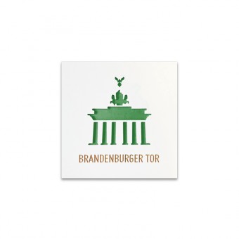 Stadtliebe® | 3D-Holzbild "Brandenburger Tor" veredelt mit CNC-Fräsung Grün Ohne