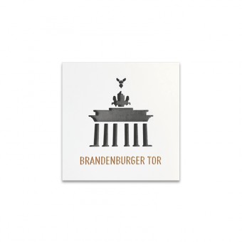 Stadtliebe® | 3D-Holzbild "Brandenburger Tor" veredelt mit CNC-Fräsung Schwarz Ohne