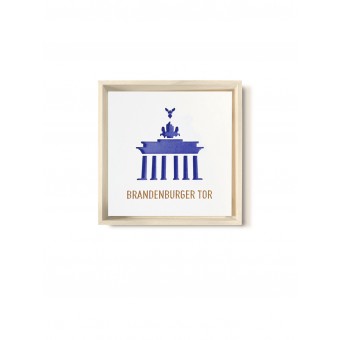 Stadtliebe® | 3D-Holzbild "Brandenburger Tor" veredelt mit CNC-Fräsung Blau Mit